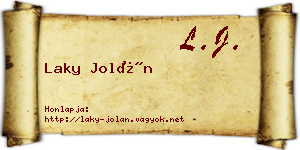 Laky Jolán névjegykártya